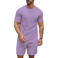 Shienzy Men's Casual Solid Printed Night Suit Co-Ord Set || T-Shirt And Shorts Nightwear Set || Sleepwear/Loungewear For Regular Wear (1164Shz_Lvndr_Xxl)