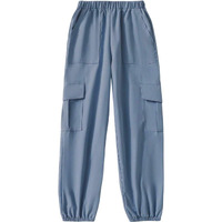 Tagas Girls Mid Rise Regular Cargo Pant ||Relaxed Trouser Joggers || (Gc-40-Grayish Blue-8_Grayish, 8-9 Years