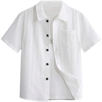 Tagas Polyester Boy's Striped Regular Fit Shirt White, 9 Years-10 Years