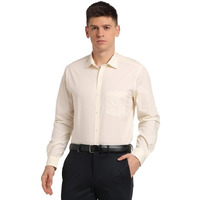 Turtle Men 100% Cotton Cream Solid Regular Fit Formal Shirt