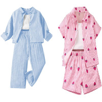 Tagas Girl Casual Simple Style Camisole Top, Long Sleeve Shirt And Straight Pants || Coordinated_Outfit For Girls ||3 Piece Set|| Dress For Girls||(Combo)