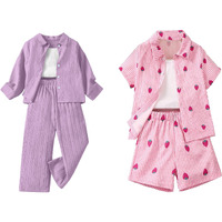 Tagas Girl Casual Simple Style Camisole Top, Long Sleeve Shirt And Straight Pants || Coordinated_Outfit For Girls ||3 Piece Set|| Dress For Girls||(Combo)