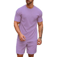 Smowkly Men's Pyjama Set || T-Shirt And Shorts Set For Men || Night Wear For Men || Night Suit For Men (1164_Mtns_Lvndr_M) Lavender