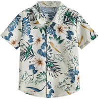 Tagas Polyester Boy's Floral Regular Fit Shirt (Bs-3020-White-3_White, 3 Years-4 Years