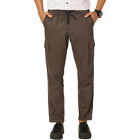 Thomas Scott Men's Linen Blend Straight Fit Cargo Pants (Grey, 36)