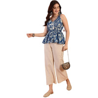 Stylum Women's Tropical Printed Cotton Kurti Pant Set