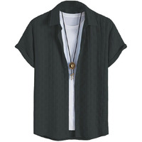 Tagdo Cotton Blend Modern Fit Shirt Grey Xl
