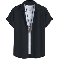 Tagdo Men Cotton Solid Modern Fit Shirt (Chatai-Shirt-2028-Black-Xl_Black