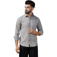Tagdo Men's Full Sleeve Spread Collar Shirt||Cotton||Casual Shirt For Men (Rf-Wave-Shirt-2017-Grey-Xl)