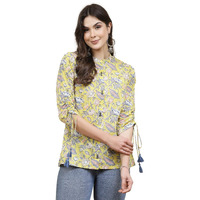Stylum Women's Floral Printed Cotton Shirt Style Top