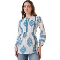 Stylum Women's Ethnic Buta Printed Cotton Top