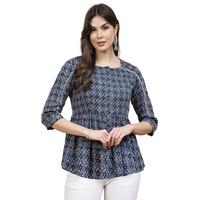 Stylum Women's Ethnic Motif Printed Cotton Peplum Top