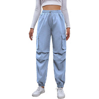 Tagdo Women's Relaxed Fit Cargo|Joggers Pant|Cargo Pant Cotton|Cargo Pant For Women (Women-Cargo-5157-Sky-32)