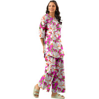 Tee Projekt Cotton Ethnic Wear Co Ord Set For Women | Festive Co Ord Set For Women Pink