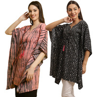 Tee Projekt Casual Crepe Kimino Sleeves Women's Kaftan Dress Ll Kaftan Casual & Everyday Kurta (Pack Of 2)