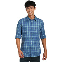 Turtle Men 100% Cotton Blue Check Slim Fit Casual Shirt
