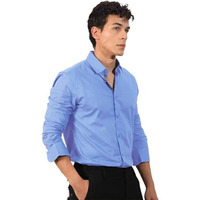 Tee Projekt Men's Shirt Solid Cotton Long Sleeve Button Down Home, Office, Regular Wear