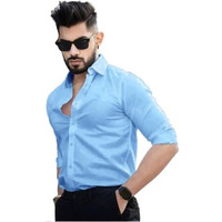 Tee Projekt Men's Solid Regular Fit Shirt (New-St11-Xl_Light Blue