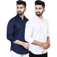 Tee Projekt Premium Plain Cotton Shirt For Men | Cotton Shirt | Casual Shirt | Solid Shirt | Full Sleeves | Formal Shirt (Ns-St08-St04-L)