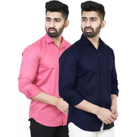 Tee Projekt Premium Plain Cotton Shirt For Men | Cotton Shirt | Casual Shirt | Solid Shirt | Full Sleeves | Formal Shirt (Ns-St07-St08-S)