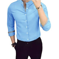 Tee Projekt Men's Shirt Solid Cotton Long Sleeve Button Down Beach L Office L Home (Pack Of 1)