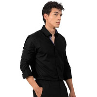 Tee Projekt Men's Shirt Solid Cotton Long Sleeve Button Down Home, Office, Regular Wear