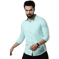 Tee Projekt Men's Solid Slim Fit Casual Shirt, Full Sleeve Shirt For Casual Wear & Formal Wear Gift For Father,Boys Aqua Blue