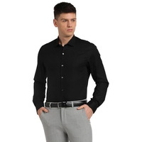 Turtle Men 100% Cotton Black Jacquard Slim Fit Full Sleeve Ceremonial Shirt