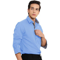 Tee Projekt Cotton Office Wear Shirt|| Solid Shirt For Men's|| Casual Shirt For Men||Long Sleeve Spread Collar Shirt For Men Sky Blue
