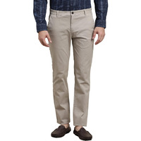 Turtle Men Cotton Stretch Ultra Slim Fit Printed Grey Melange Flat Front Casual Trouser || Pant || Men's Trouser