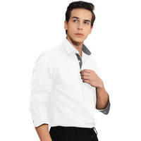 Tee Projekt Cotton Office Wear Shirt|| Solid Shirt For Men's|| Casual Shirt For Men||Long Sleeve Spread Collar Shirt For Men White