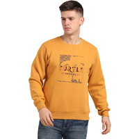 Turtle Men Cotton Stretch Slim Fit Full Sleeve Mustard Sweatshirt