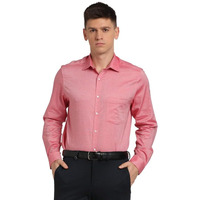 Turtle Men 100% Cotton Coral Solid Regular Fit Formal Shirt