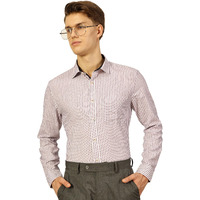 Thomas Scott Vertical Stripes Cutaway Collar Formal Shirt(Ts1577_Red_Xl)