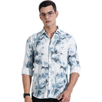 Thomas Scott Men Classic Slim Fit Opaque Casual Shirt(Ts1665_Blue_2Xl)