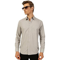 Thomas Scott Mens Slim Fit 100% Cotton Full Sleeves Checkered Casual Shirt (Ntss02_Grey, S)