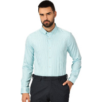 Thomas Scott 100% Cotton Full Sleeves Button-Down Collar Slim Fit Formal Shirt For Mens Aqua