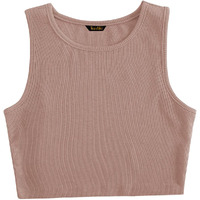 Toochki Tops For Woman | Spandex Top | Crop | Short | Western | For Jeans | Sleeveless | Stretchable | Dark Beige