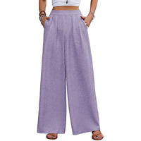 Toplot Trouser For Women || Loose Fit High-Waist Korean Pants || Formal Trouser For Woman || (Relaxed Fit || Casual) (Pleated-Pants-5254-Purple-30)