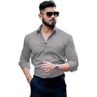 Indoprimo Formal Regular Fit Shirt For Men || Shirt For Men || Men Stylish Shirt || Men Plain Shirt || Men Solid Shirt (X-Large, Grey)