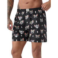 The Souled Store Tom & Jerry: Dont Wake Me Up Men And Boys Pull On Black All Over Printed Regular Fit Cotton Boxer Shorts