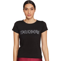 Clovia Womens Yoga Regular Fit Shirt (At0112P13L_Black_Large)