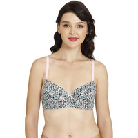 Rosaline By Zivame Women's Polyester Cotton Padded Wired Casual 3/4Th Coverage T-Shirt Bra (Ro1212Fashhasrt0036D_White_36D)