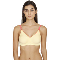 Zivame Women's Polyester Cotton Non Padded Wired Casual 3/4Th Coverage Bra (Zi11Gcfashbyelw0032B_Yellow_32B)