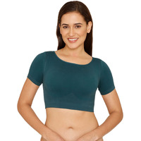 Zivame Double Layered Non Wired Full Coverage Blouse Bra For Women With Removable Cookies - Dark Sea Blue