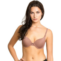 Zivame Women's Rayon Padded Wired Half Cup Seamless Bra (Zi1132-Nutmeg_Brown_38B)