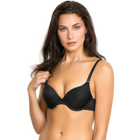 Zivame Women's Nylon Underwire Regular Seamless T-Shirt Bra (Zi1132-Anthracite_Black_30B)