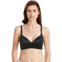 Zivame Women's Nylon Elastane T-Shirt 3/4Th Coverage Padded Non Wired Bra (Zi1494- Black_34B)