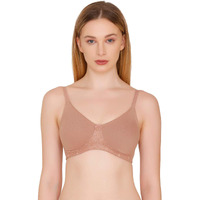 Zivame Women's Cotton Wire Free Non-Wired Full Coverage Bra (Zi1664Fash0Nude0032B_Skin_32B)