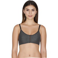 Zivame Women's Synthetic T-Shirt Non Padded Non Wired Bra (Zi1882-Anthra Melange_Grey_38C)